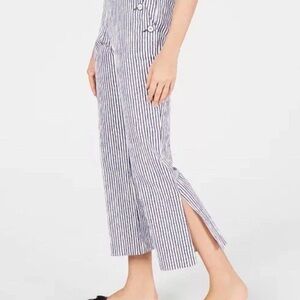 TRINA TURK Lyric Theatre Pants Seersucker Blue/White MidRise Straight Leg Size 6